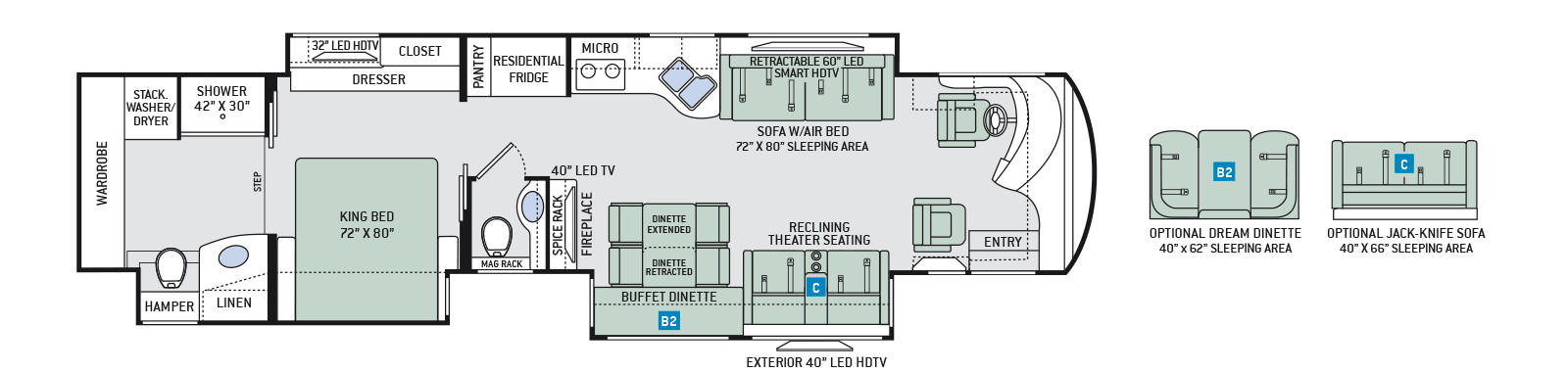 2016 Thor Tuscany 42GX Floor Plan