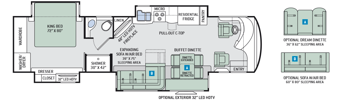 2016 Thor Tuscany XTE 36MQ Floor Plan