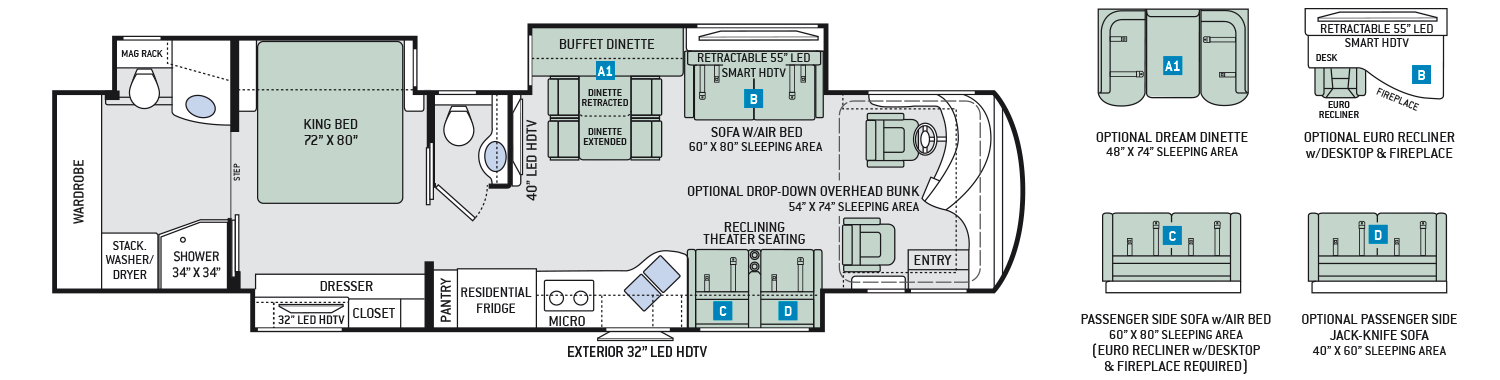 2017 Thor Venetian A40 Floor Plan