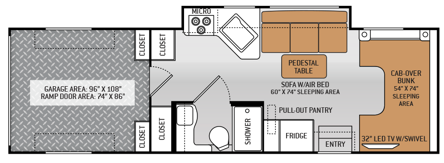 2014 Thor Outlaw 29H Toyhauler Floor Plan