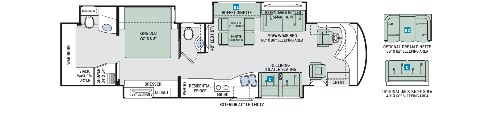 2016 Thor Tuscany 40DX Floor Plan