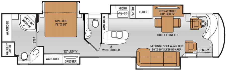 2015 Thor Tuscany 42HQ Floor Plan