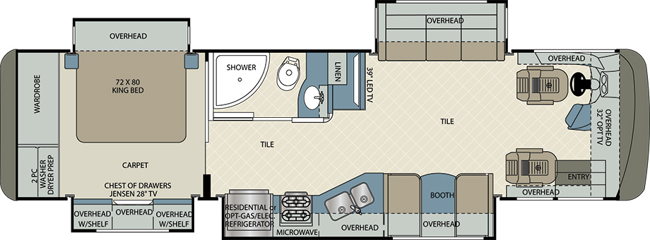 2017 Forest River Berkshire 34QS Floor Plan