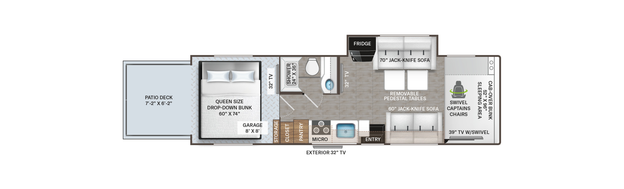 2023 Thor Outlaw 29J Toy Hauler Floor Plan