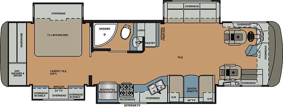 2019 Forest River Berkshire 34QS Floor Plan