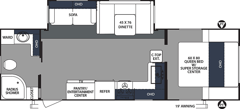 2019 Forest River Surveyor Luxury 267RBSS Floor Plan