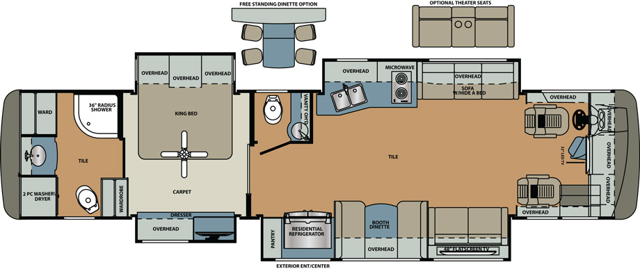 2019 Forest River Berkshire XL 40D Floor Plan