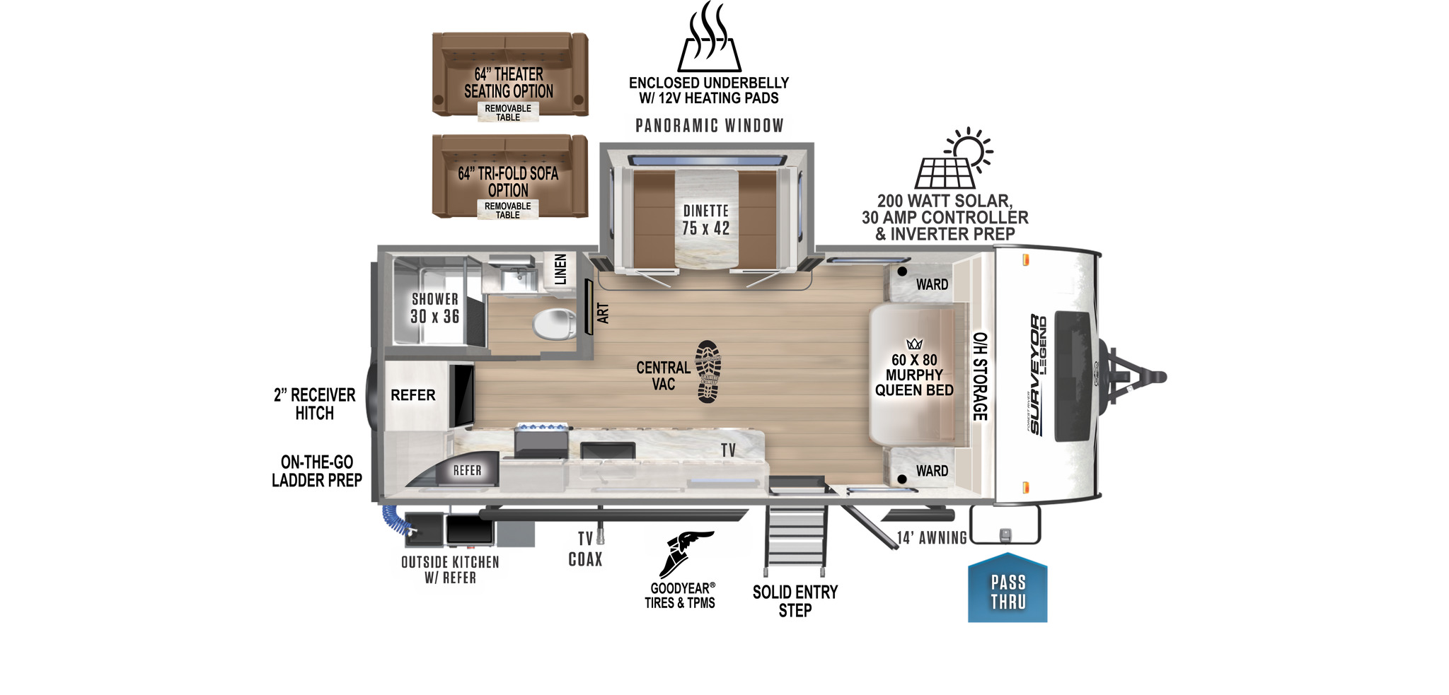 2024 Forest River Surveyor Legend 203RKLE Floor Plan