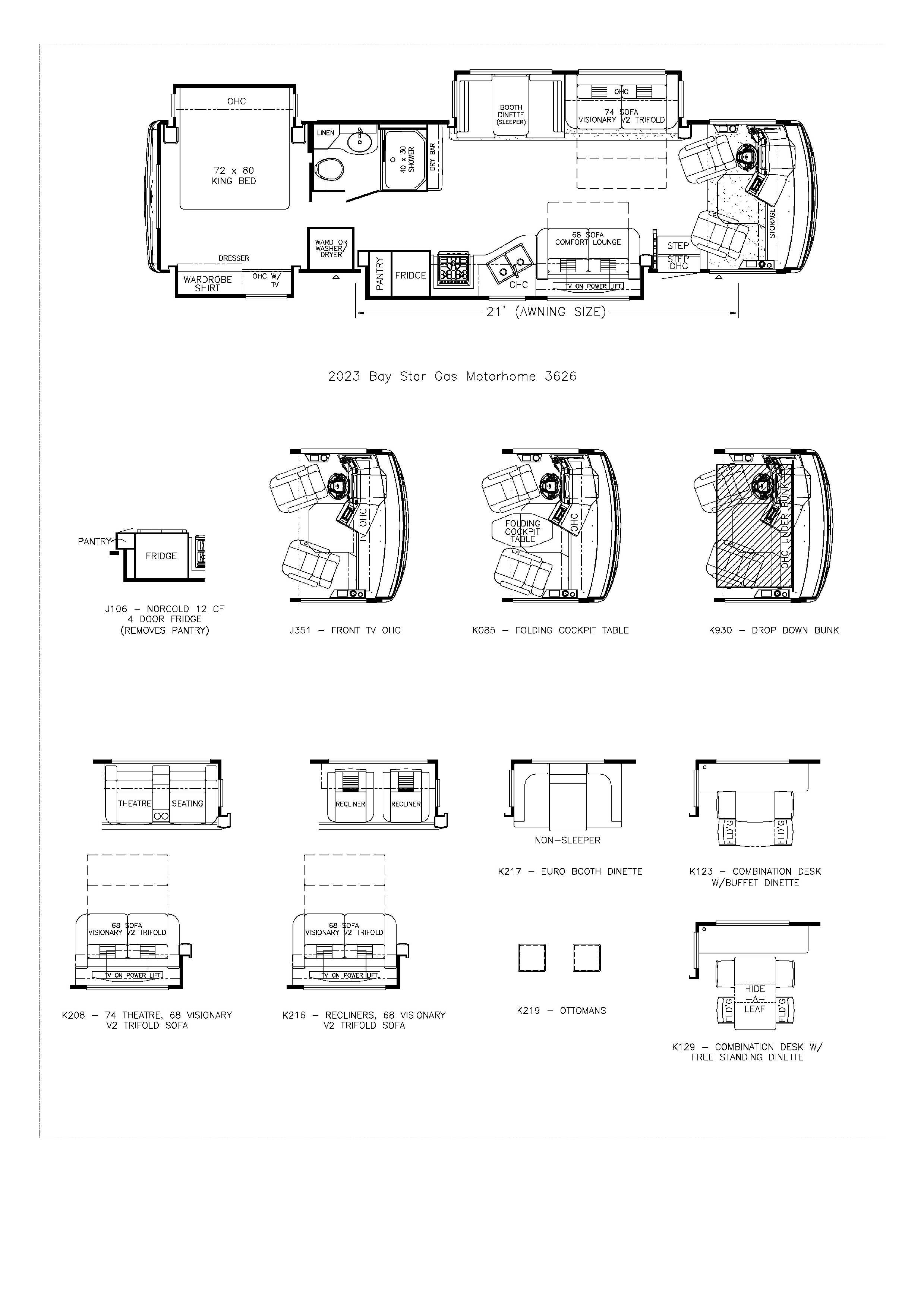 2023 Newmar Bay Star 3626 Floor Plan