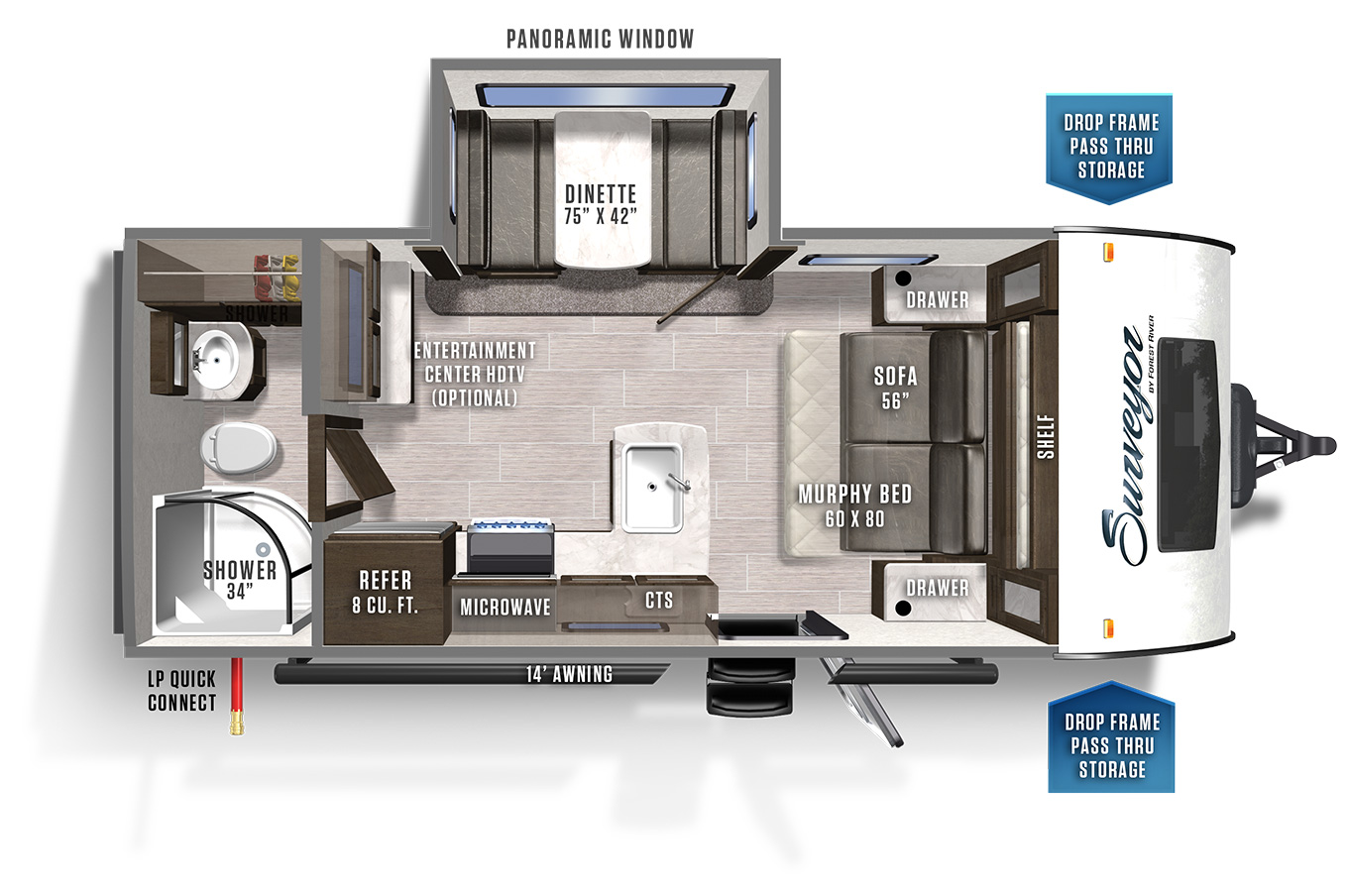 2021 Forest River Surveyor Legend 200MBLE Floor Plan