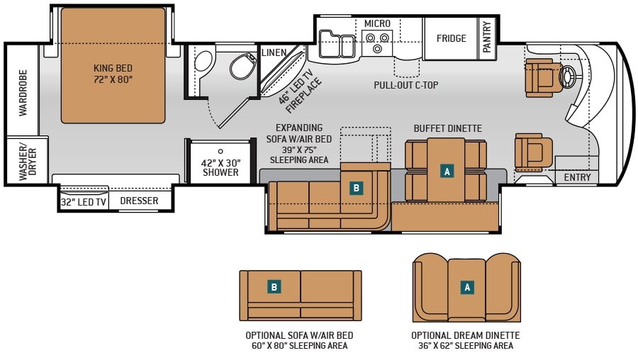 2014 Thor Tuscany XTE 36MQ Floor Plan