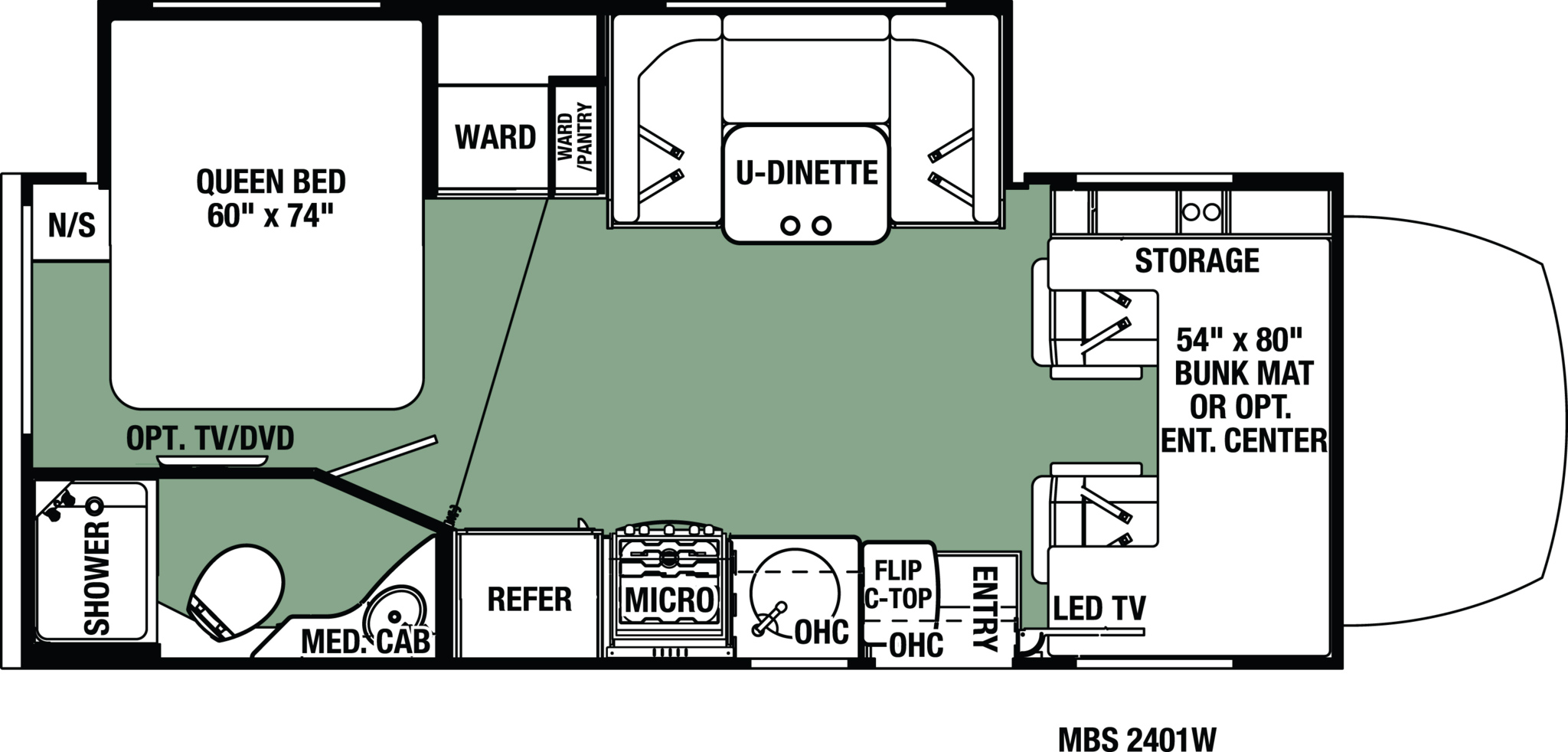 2016 Forest River Forester MBS 2401W Floor Plan