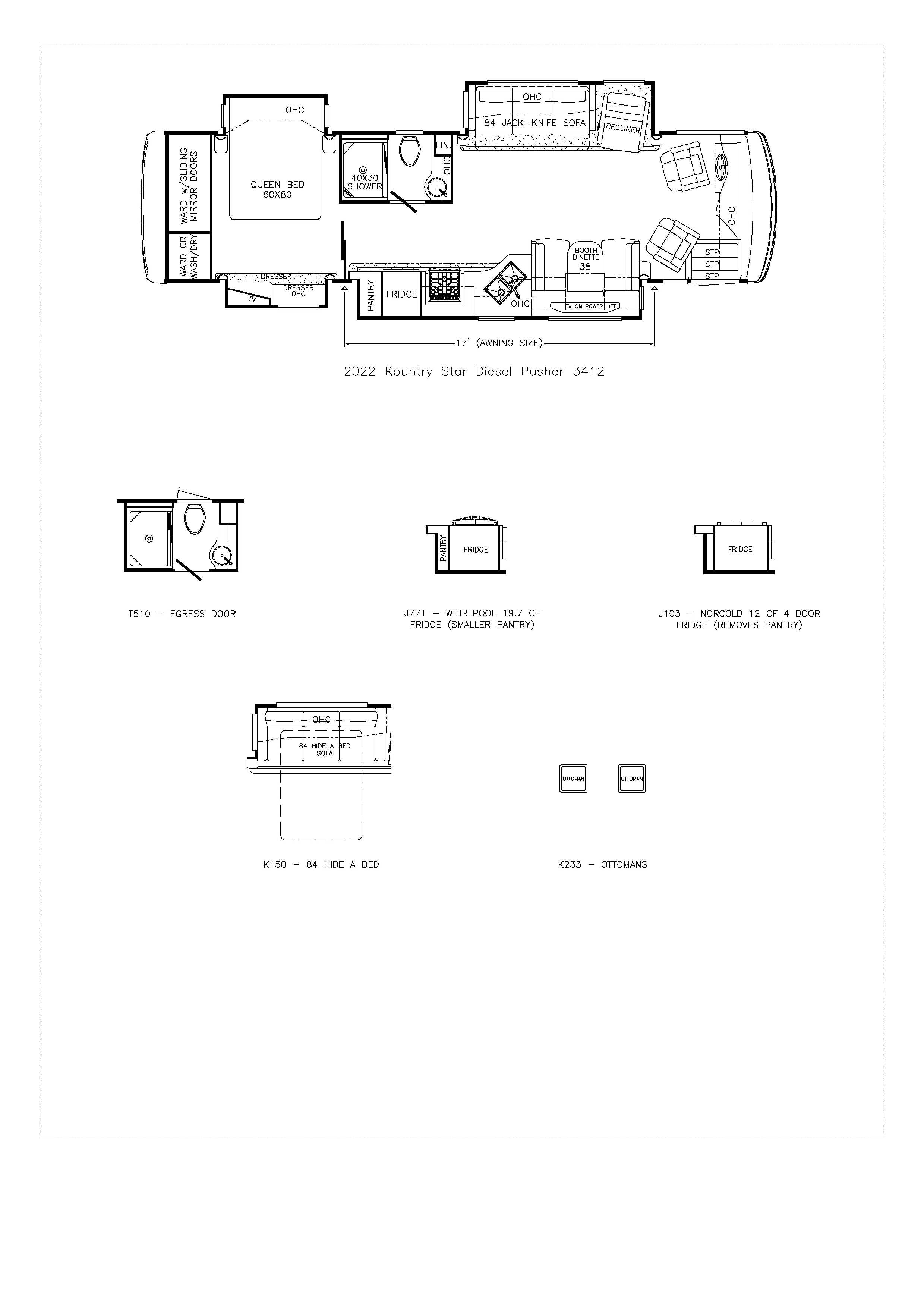 2022 Newmar Kountry Star 3412 Floor Plan