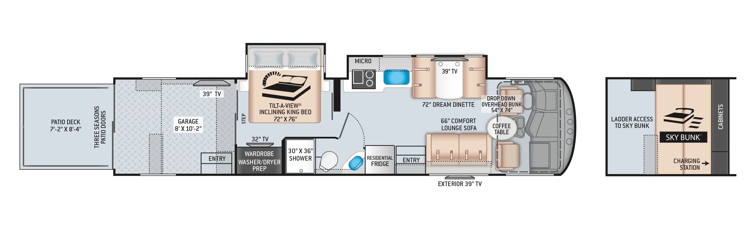 2021 Thor Outlaw 38KB Toy Hauler Floor Plan