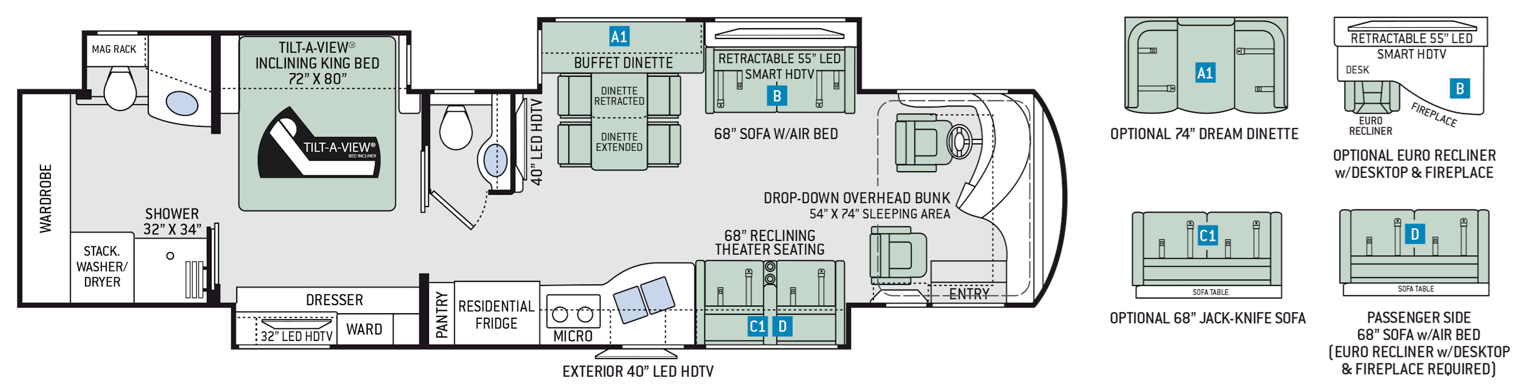 2018 Thor Tuscany 40DX Floor Plan