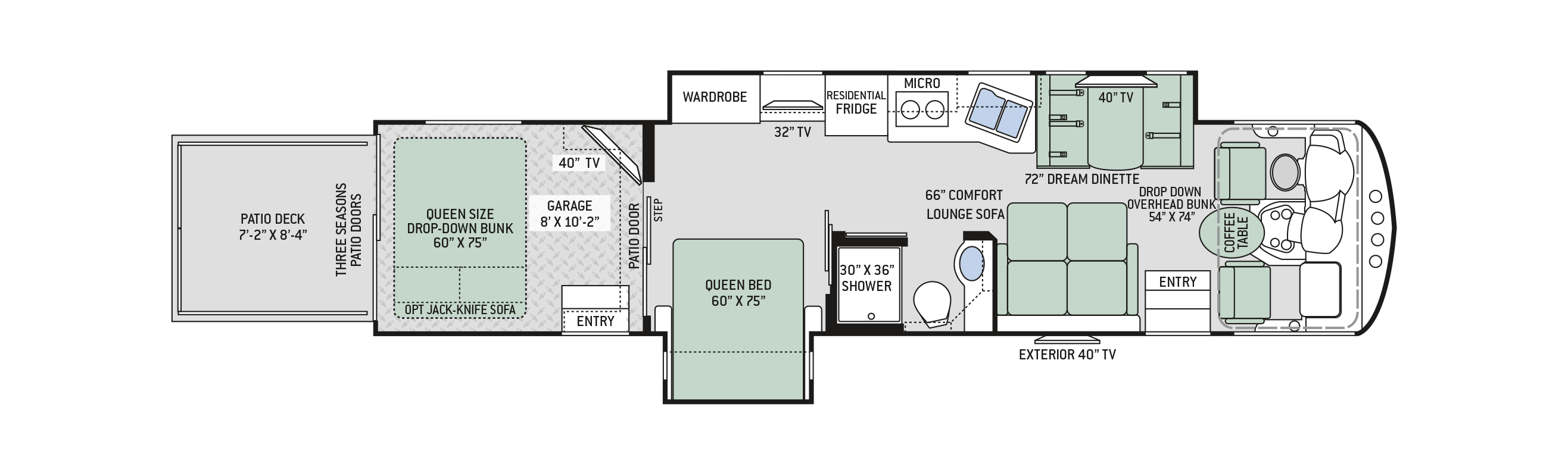 2019 Thor Outlaw 38MB Floor Plan