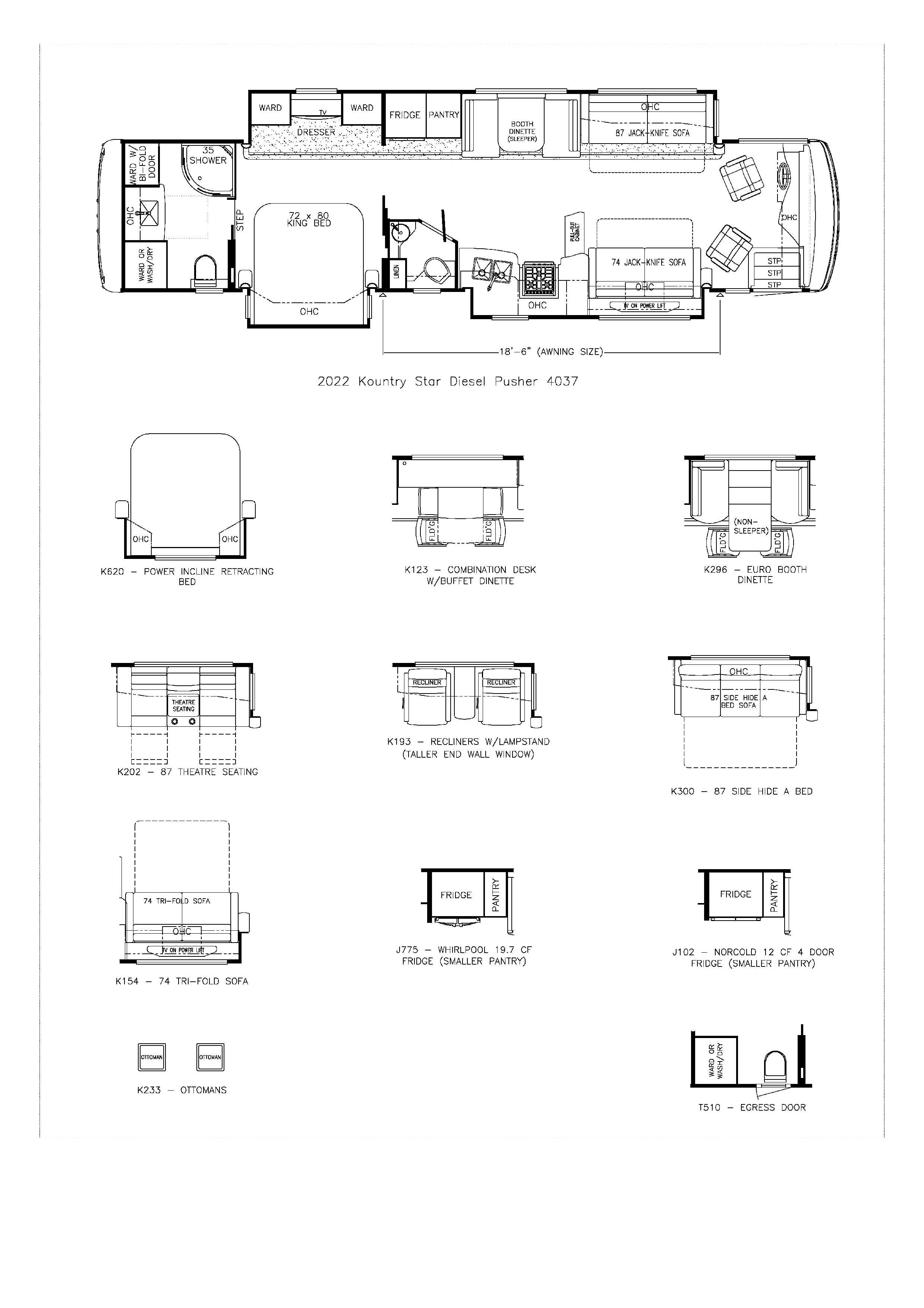 2022 Newmar Kountry Star 4037 Floor Plan