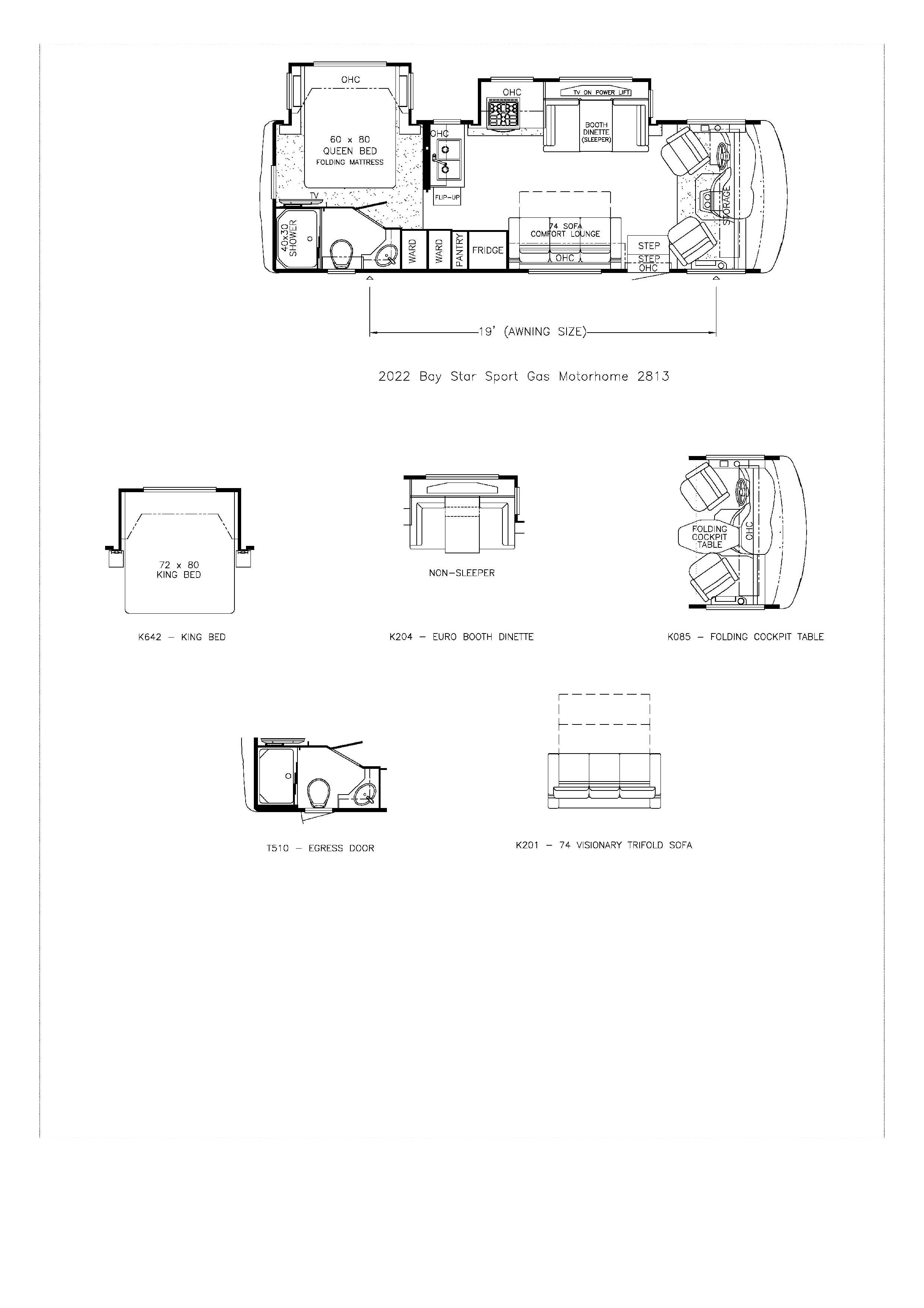 2022 Newmar Bay Star Sport 2813 Floor Plan