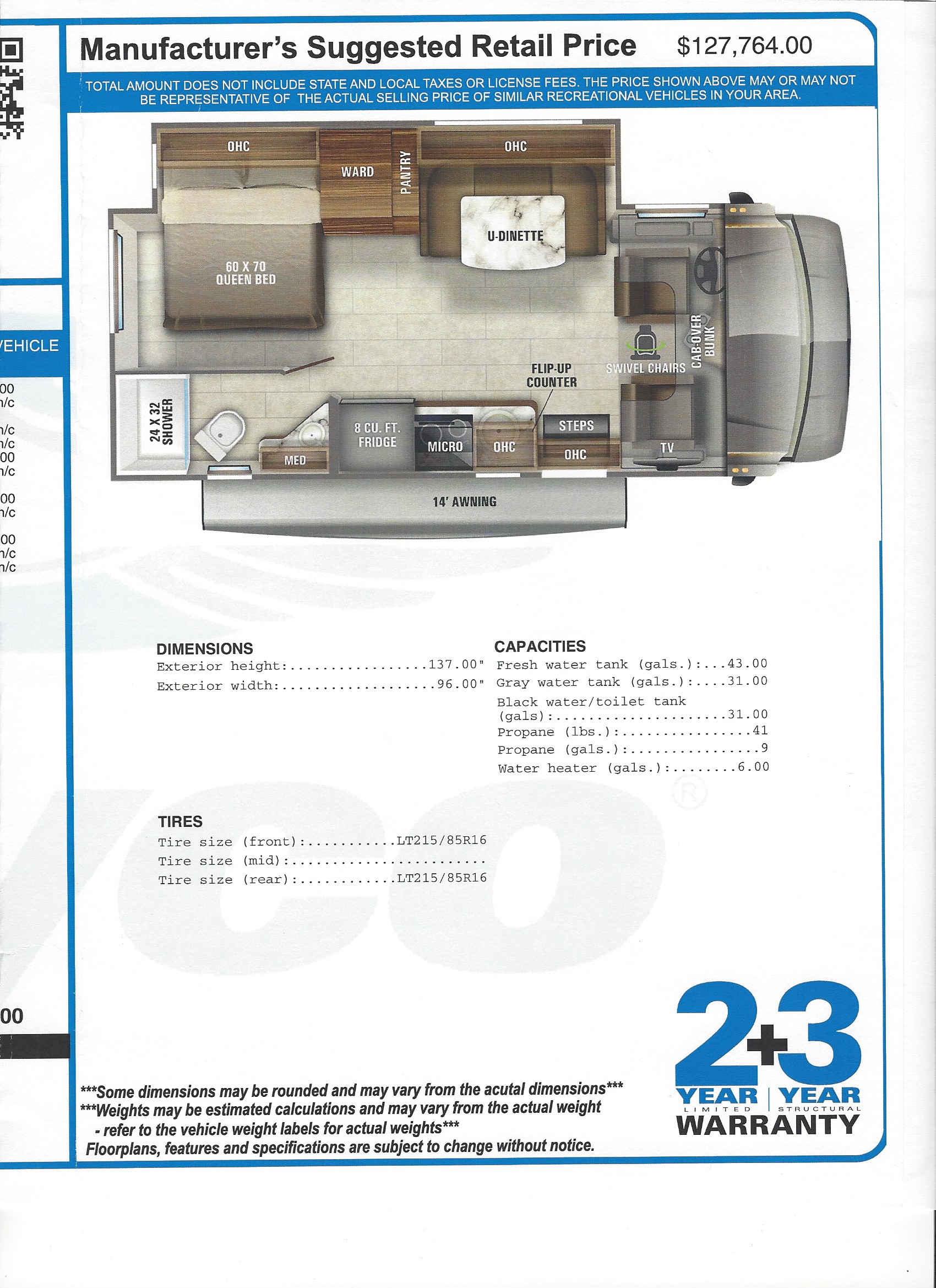 2021 Jayco Melbourne 24L MSRP Sheet