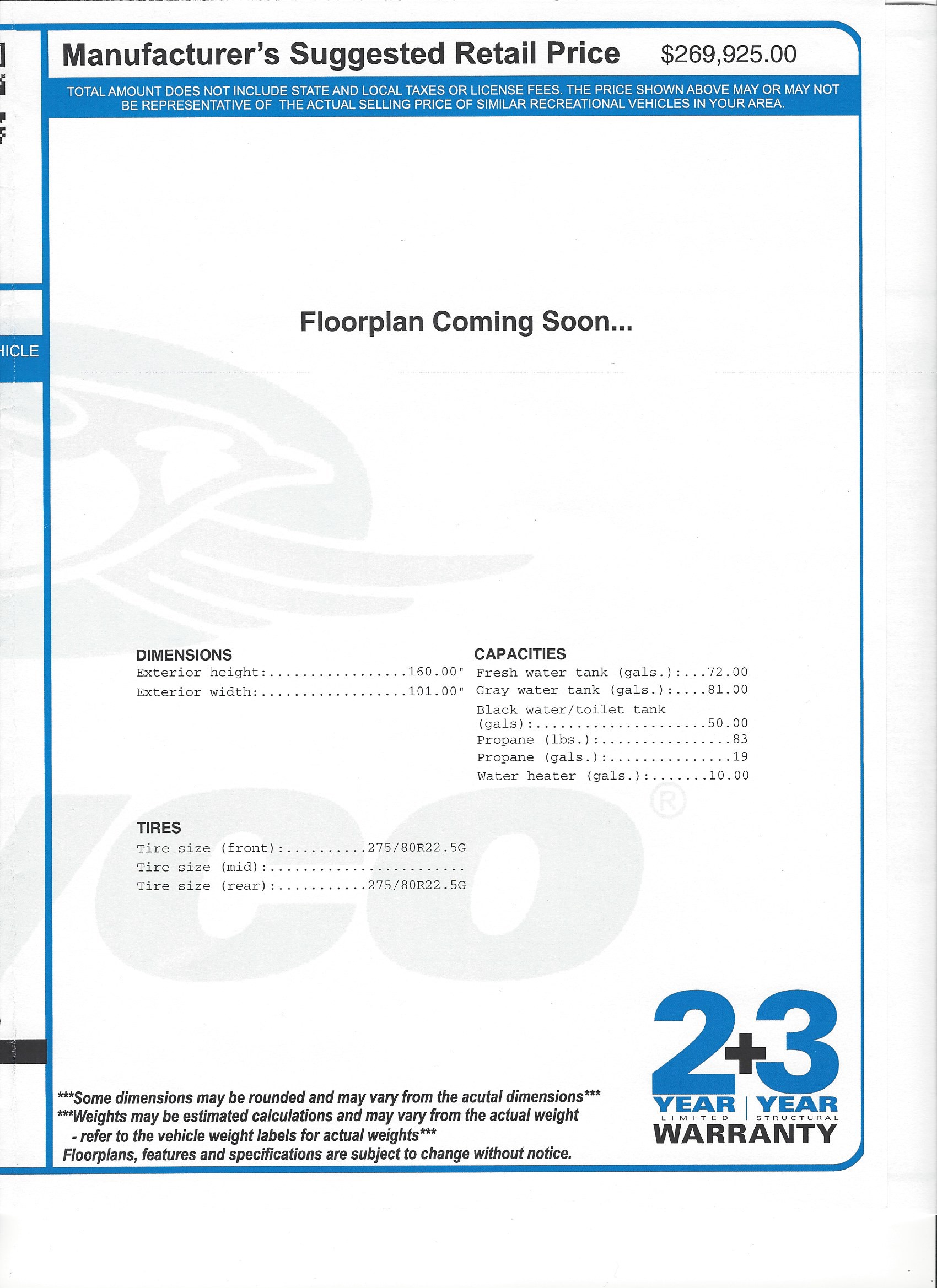 2021 Jayco Seneca 37L MSRP Sheet