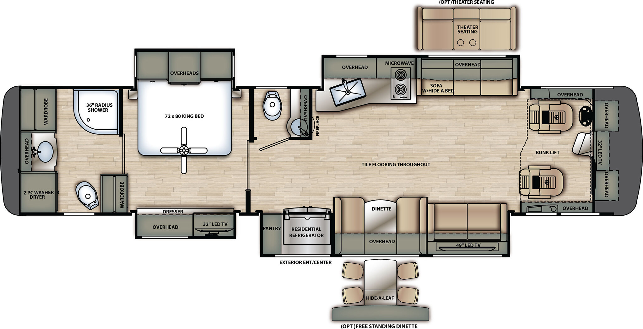 2021 Forest River Berkshire XL 40D Floor Plan