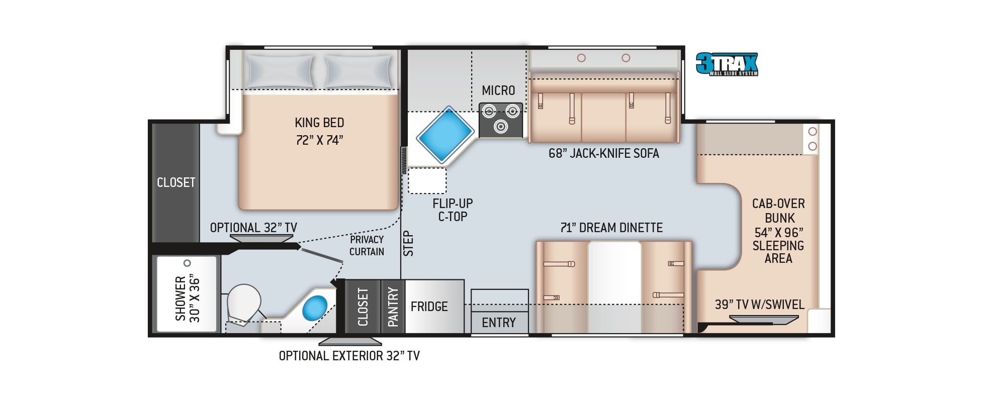 2022 Thor Chateau 27R Floor Plan