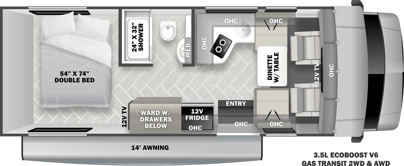 2022 Forest River Forester TS 2381 Floor Plan