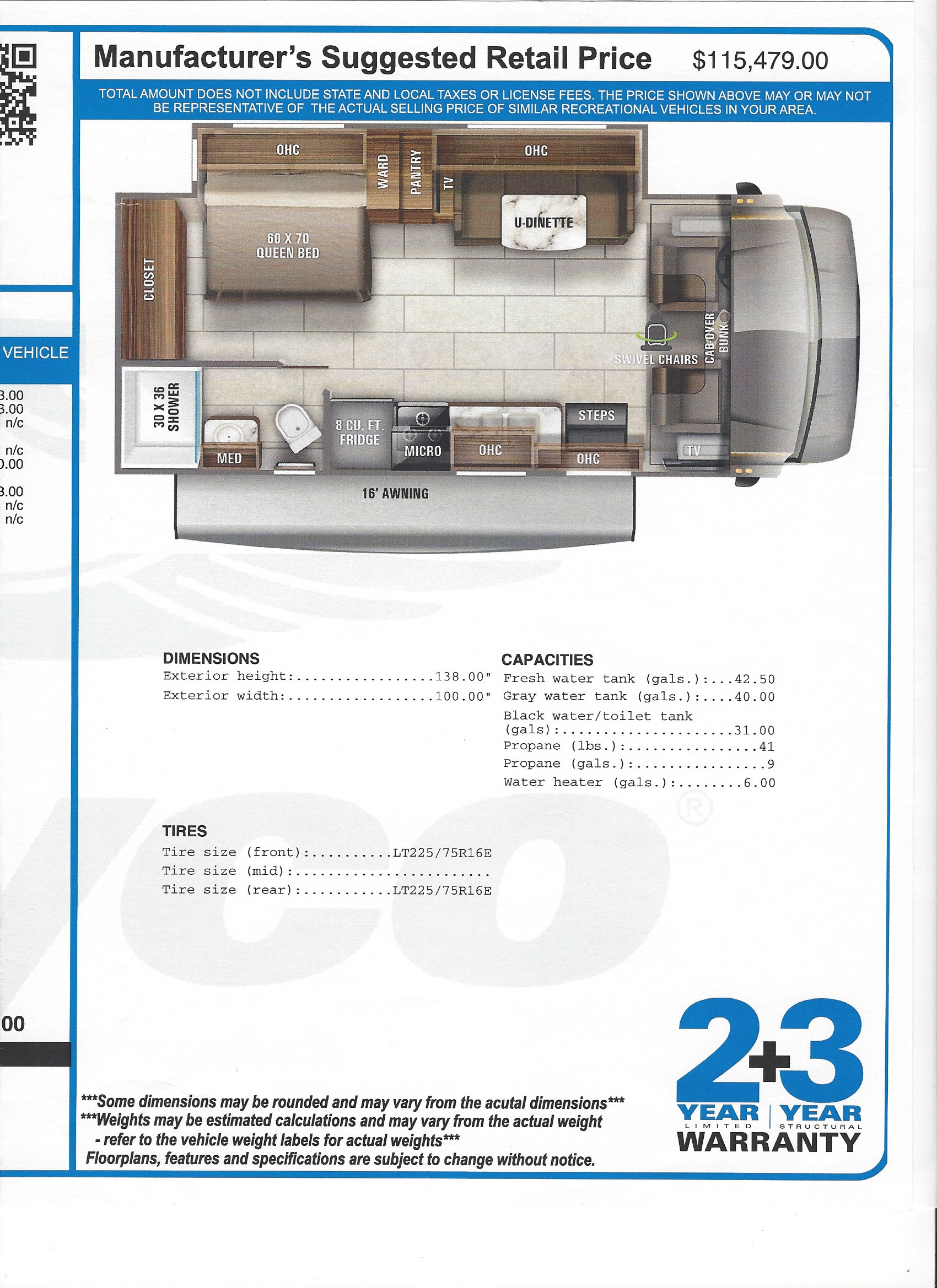 2021 Jayco Redhawk 24B MSRP Sheet