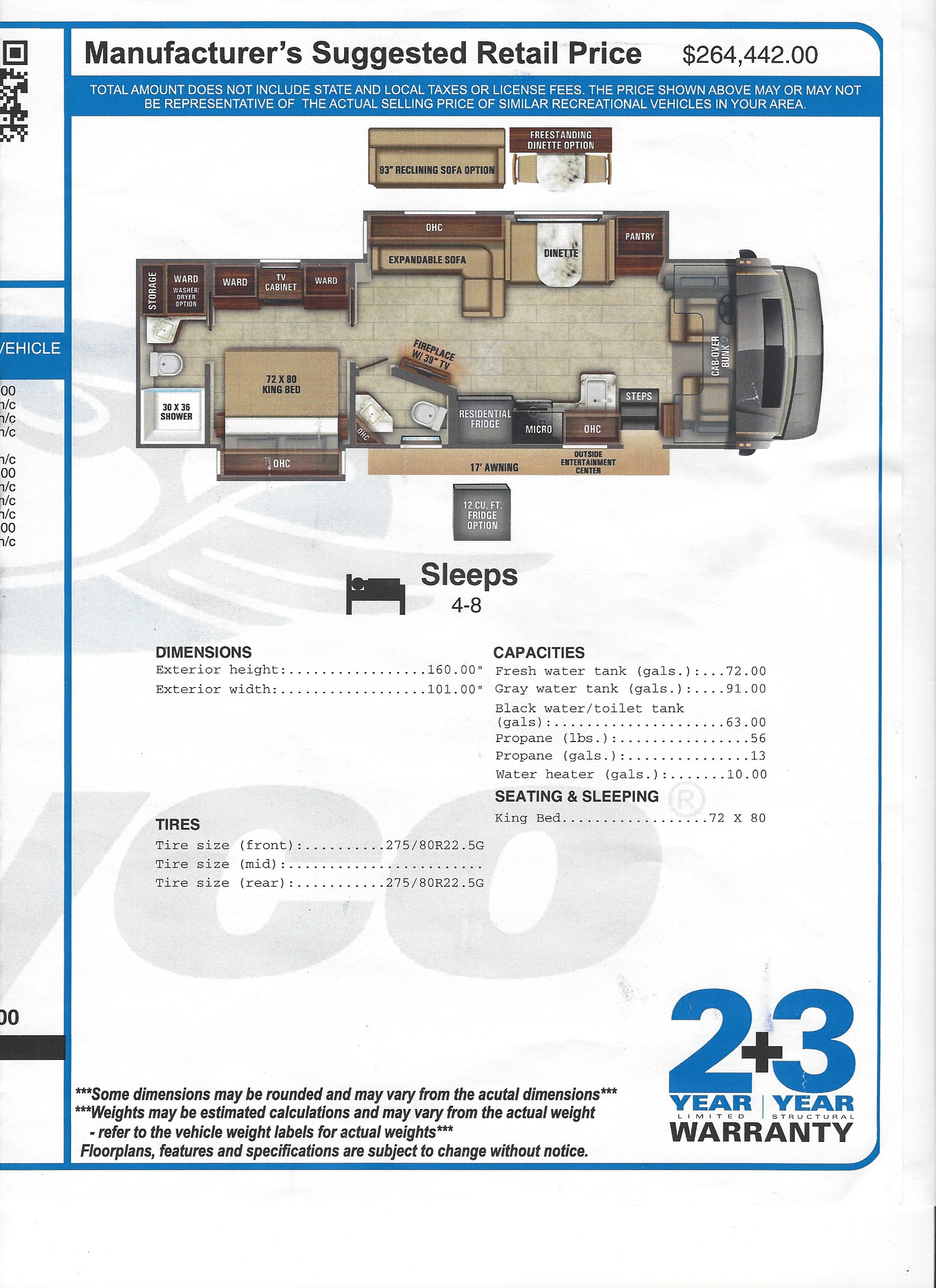 2021 Jayco Seneca 37K MSRP Sheet