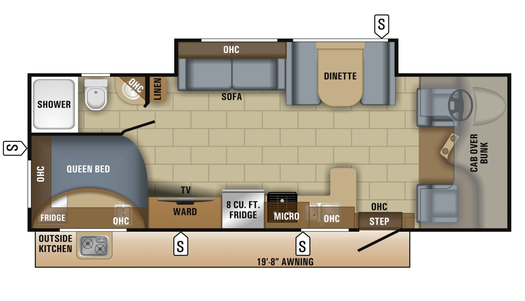 2018 Jayco Redhawk 25R Floor Plan