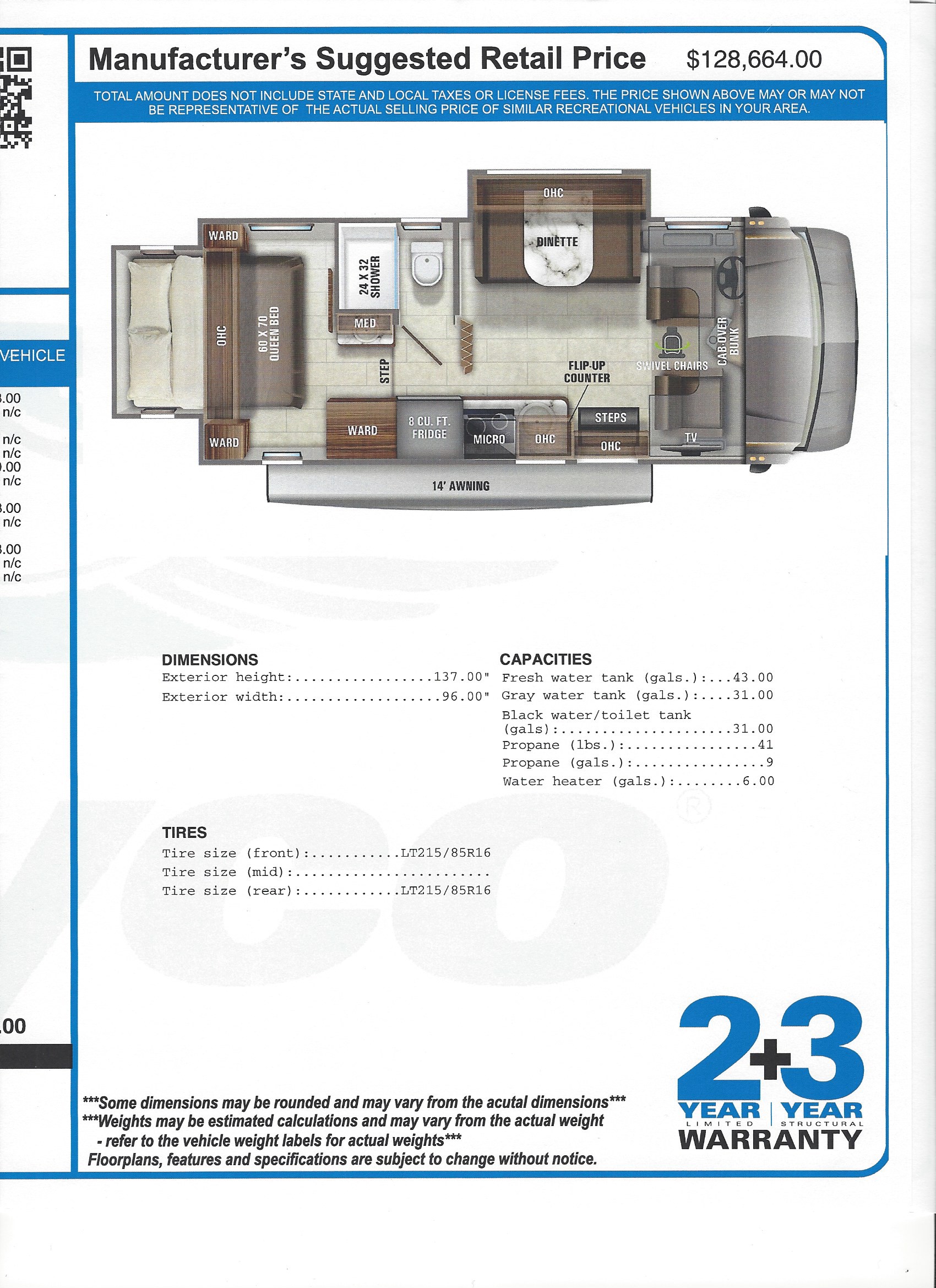 2021 Jayco Melbourne 24K MSRP Sheet