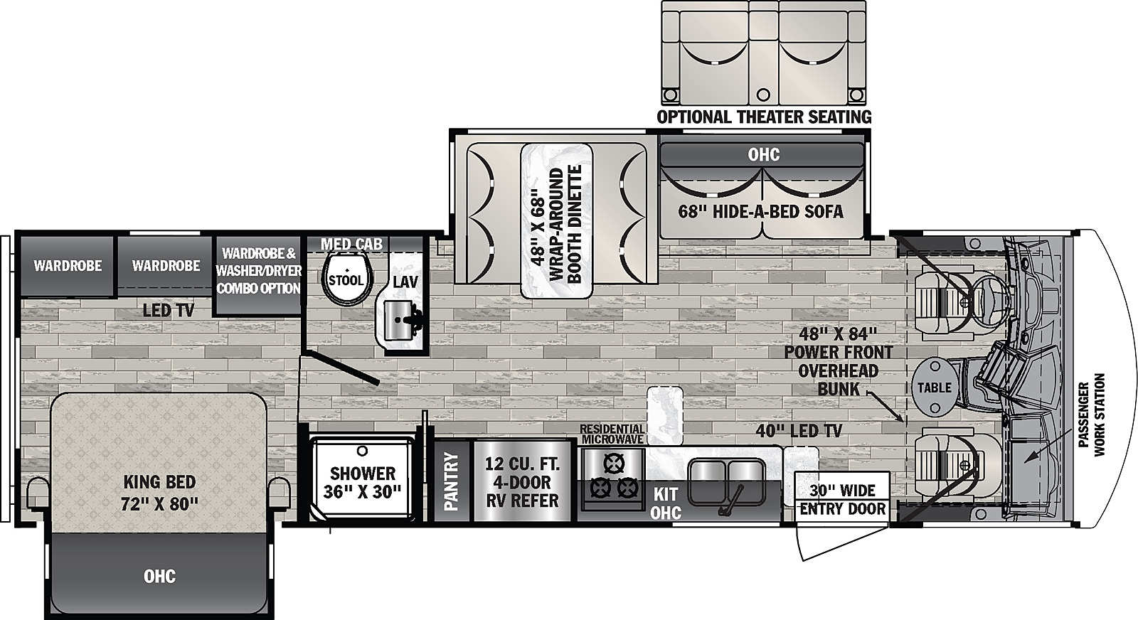 2023 Forest River FR3 30DS Floor Plan