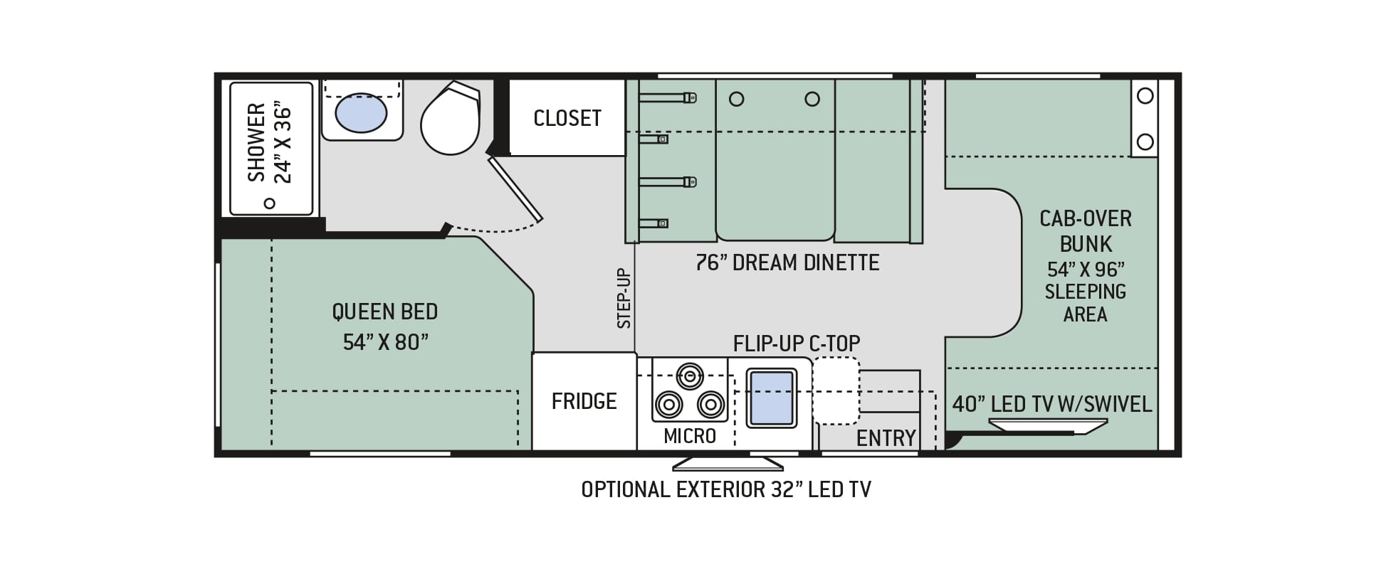 2018 Thor Four Winds 22E Floor Plan