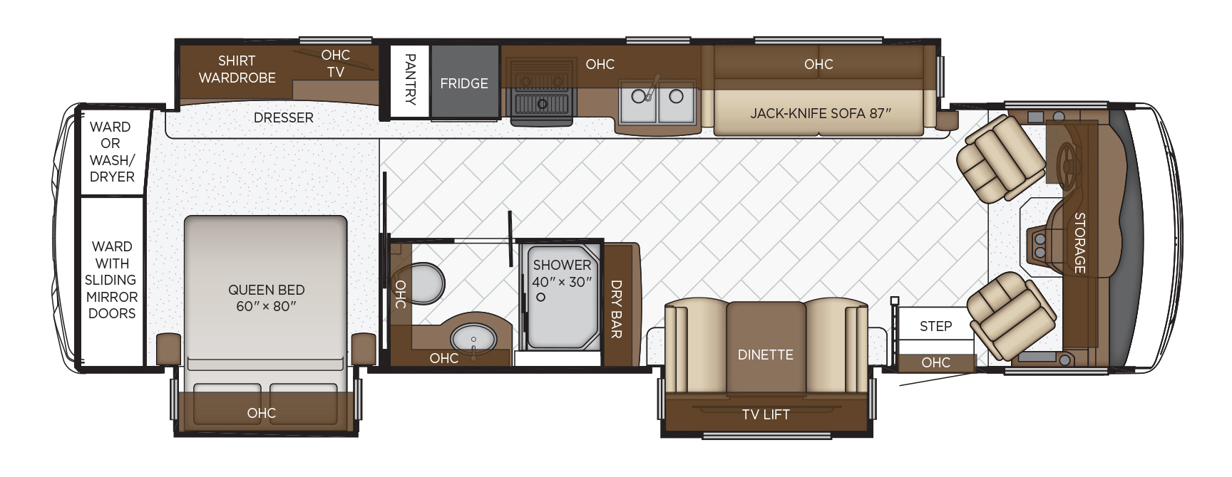 2021 Newmar Bay Star 3408 Floor Plan