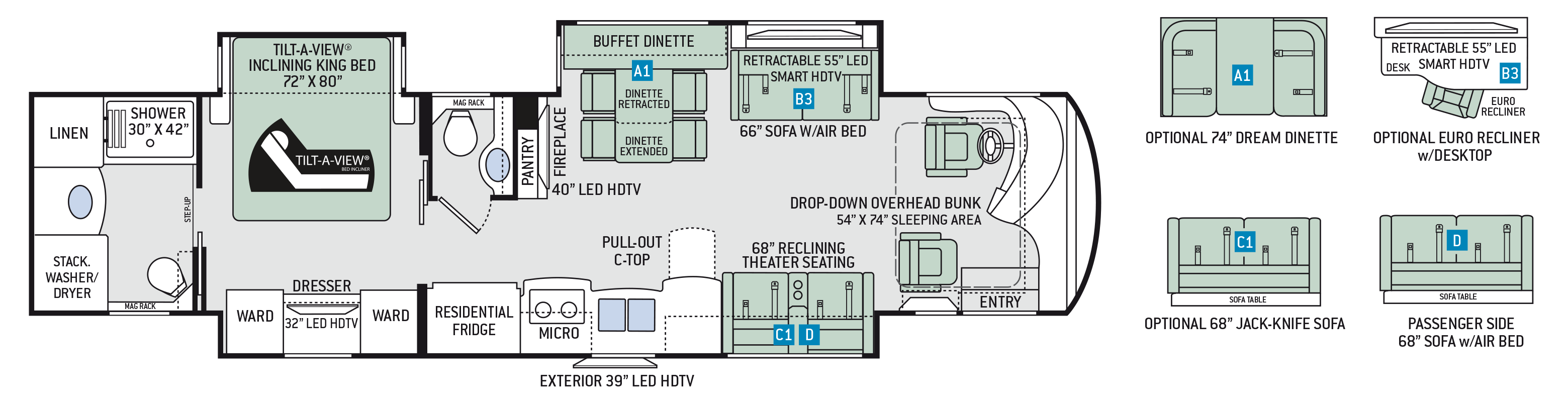 2018 Thor Tuscany 40RT Floor Plan