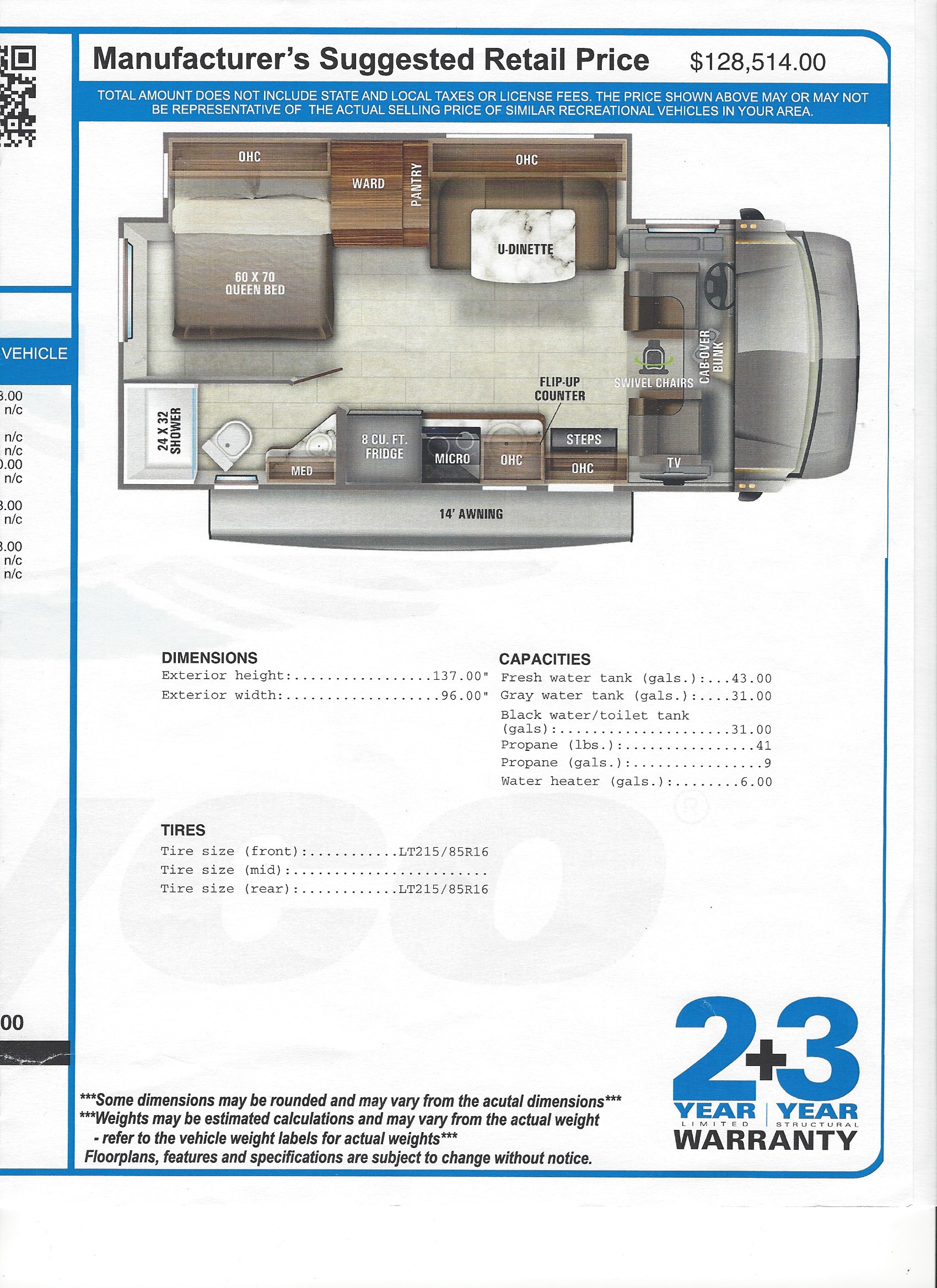 2021 Jayco Melbourne 24L MSRP Sheet