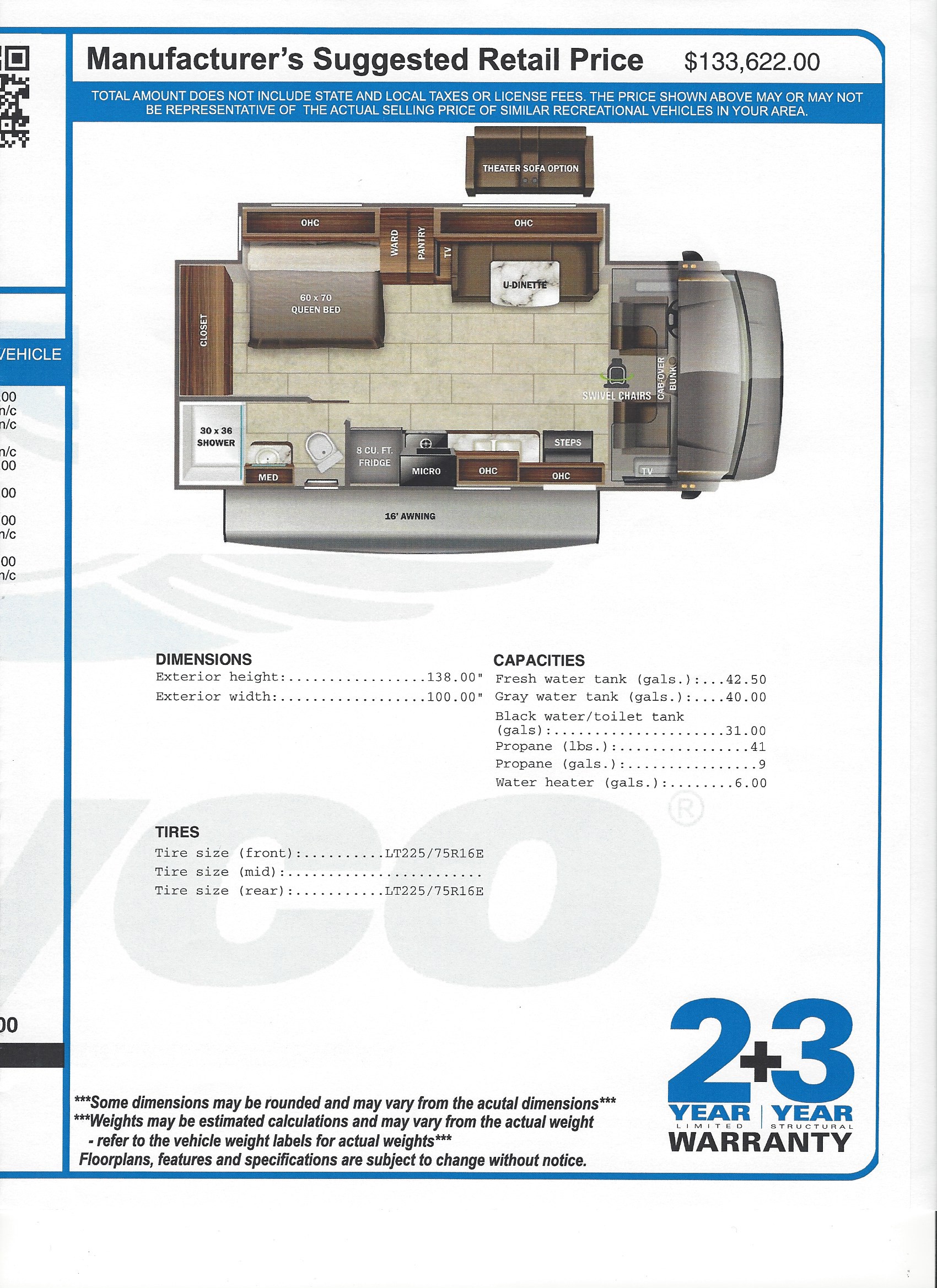 2022 Jayco Redhawk 24B MSRP Sheet