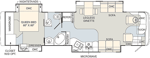 2005 Monaco Diplomat 38PDQ Floor Plan