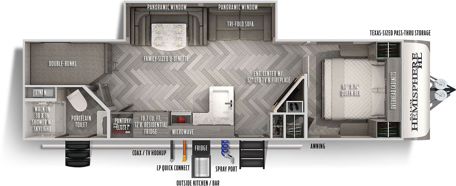 2021 Salem Hemisphere Hyper-Lyte 26BHHL Floor Plan