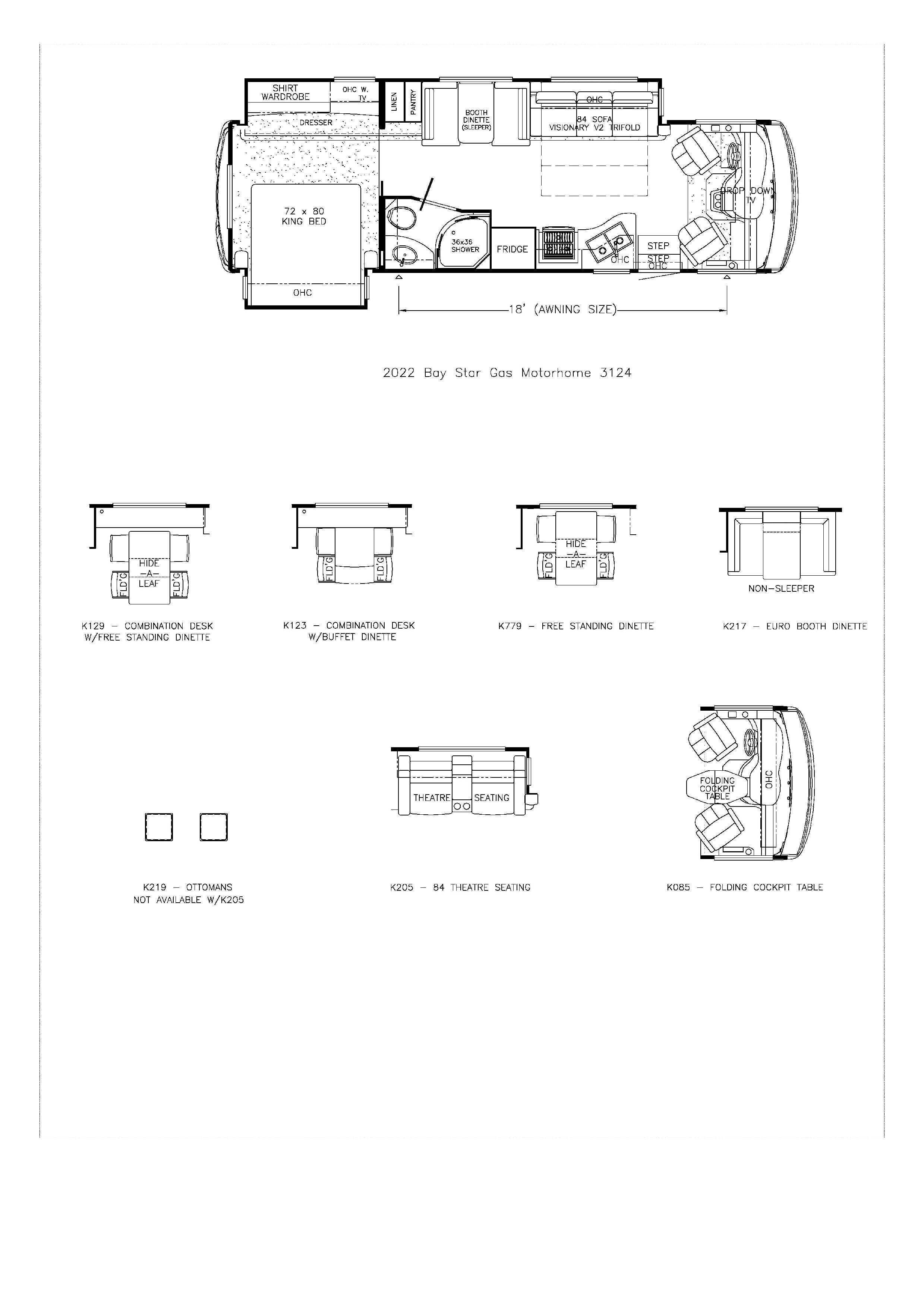 2022 Newmar Bay Star 3124 Floor Plan