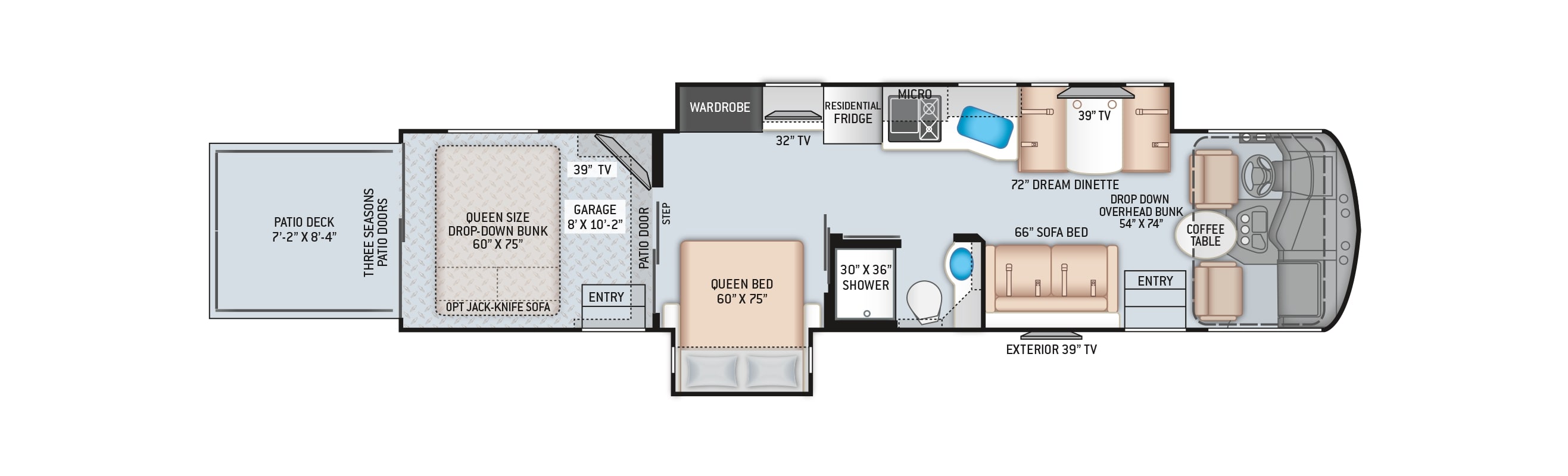 2022 Thor Outlaw 38MB Toy Hauler Floor Plan