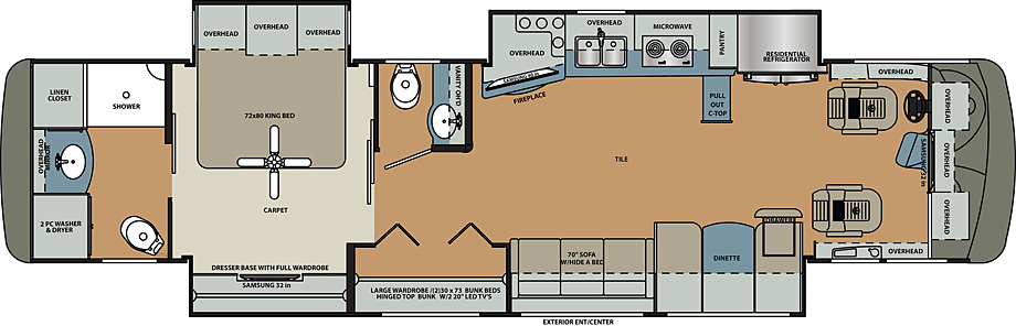 2018 Forest River Berkshire XL 40C Floor Plan