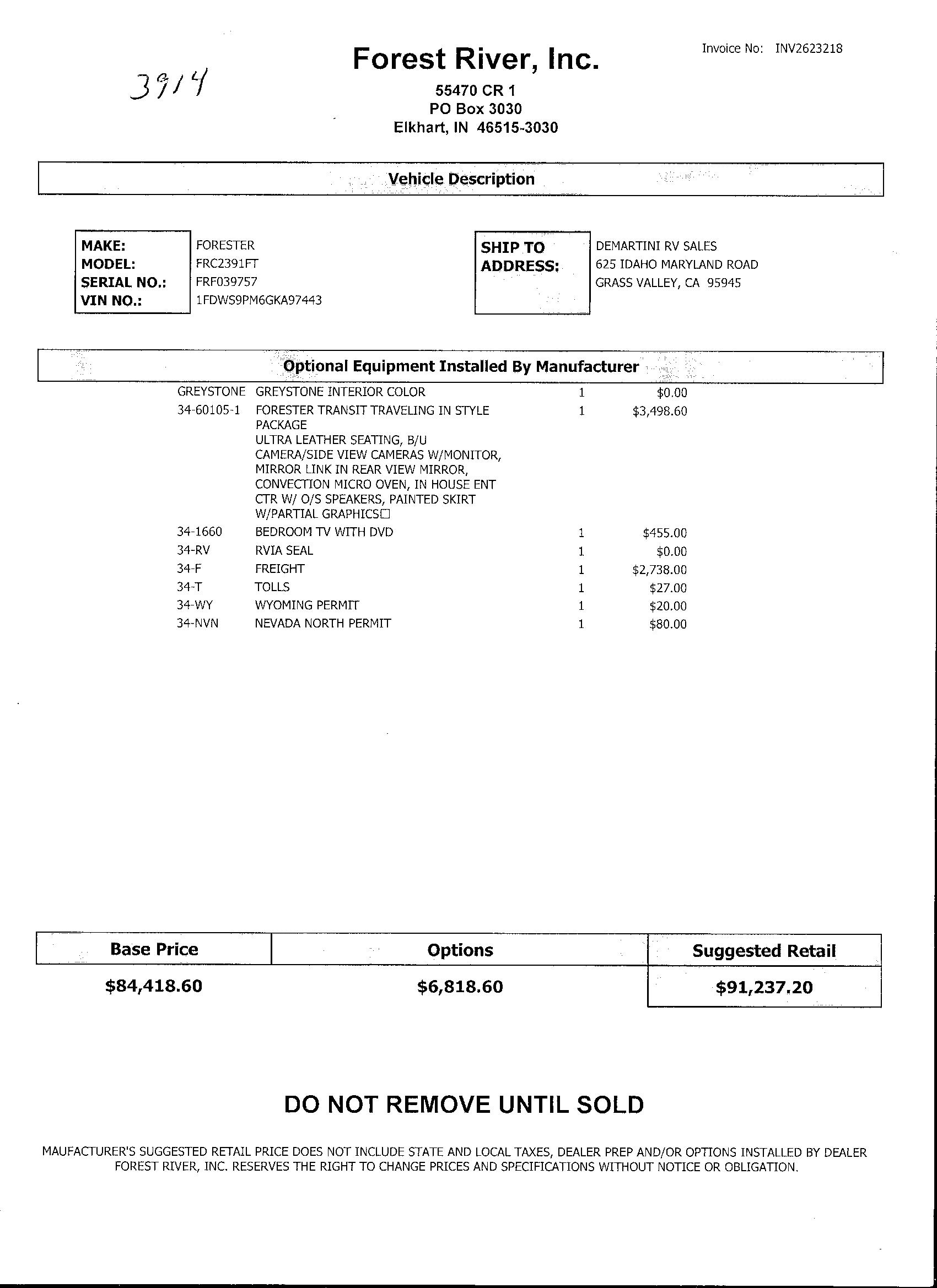 2017 Forest River Forester 2391F MSRP Sheet