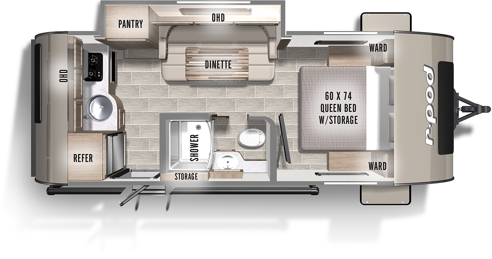 2021 Forest River R-Pod 195 Floor Plan