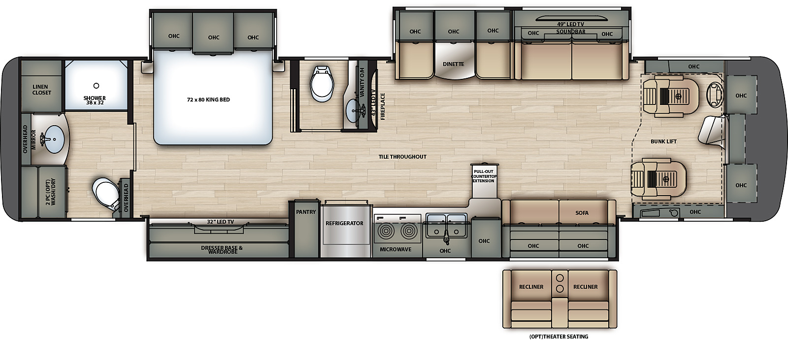 2023 Forest River Berkshire 39A Floor Plan