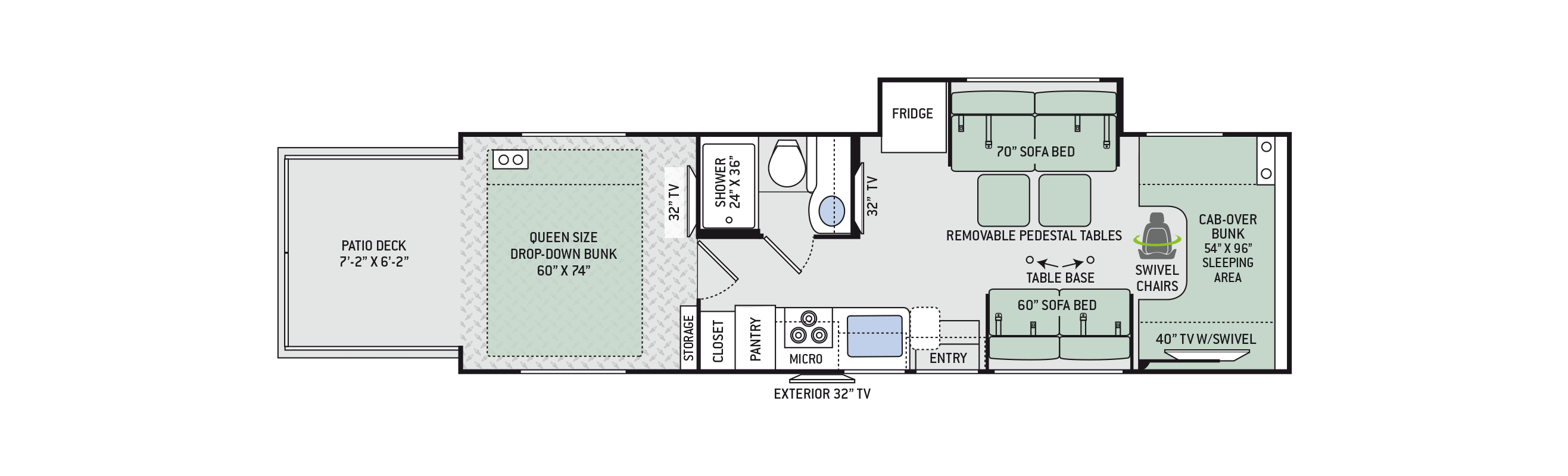 2019 Thor Outlaw 29J Floor Plan