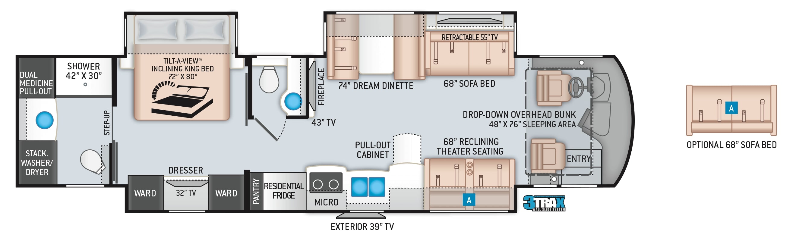 2020 Thor Aria 3901 Floor Plan