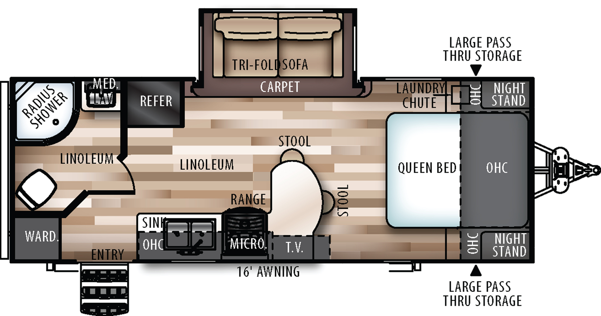 2018 Forest River Wildwood Heritage Glen Hyper-Lyte 23RBHL Floor Plan