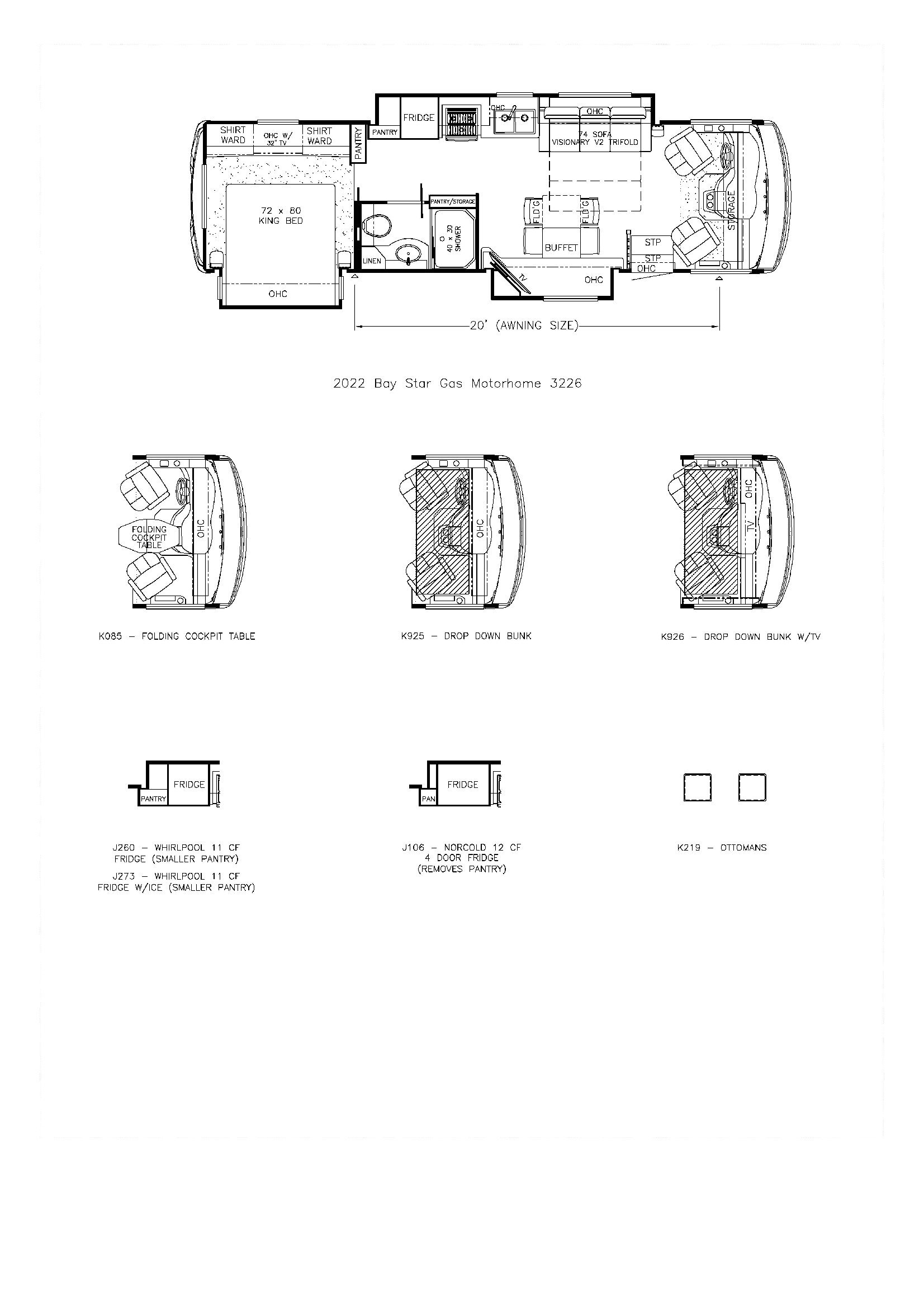2022 Newmar Bay Star 3226 Floor Plan