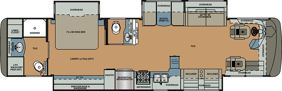 2019 Forest River Berkshire 39A Floor Plan